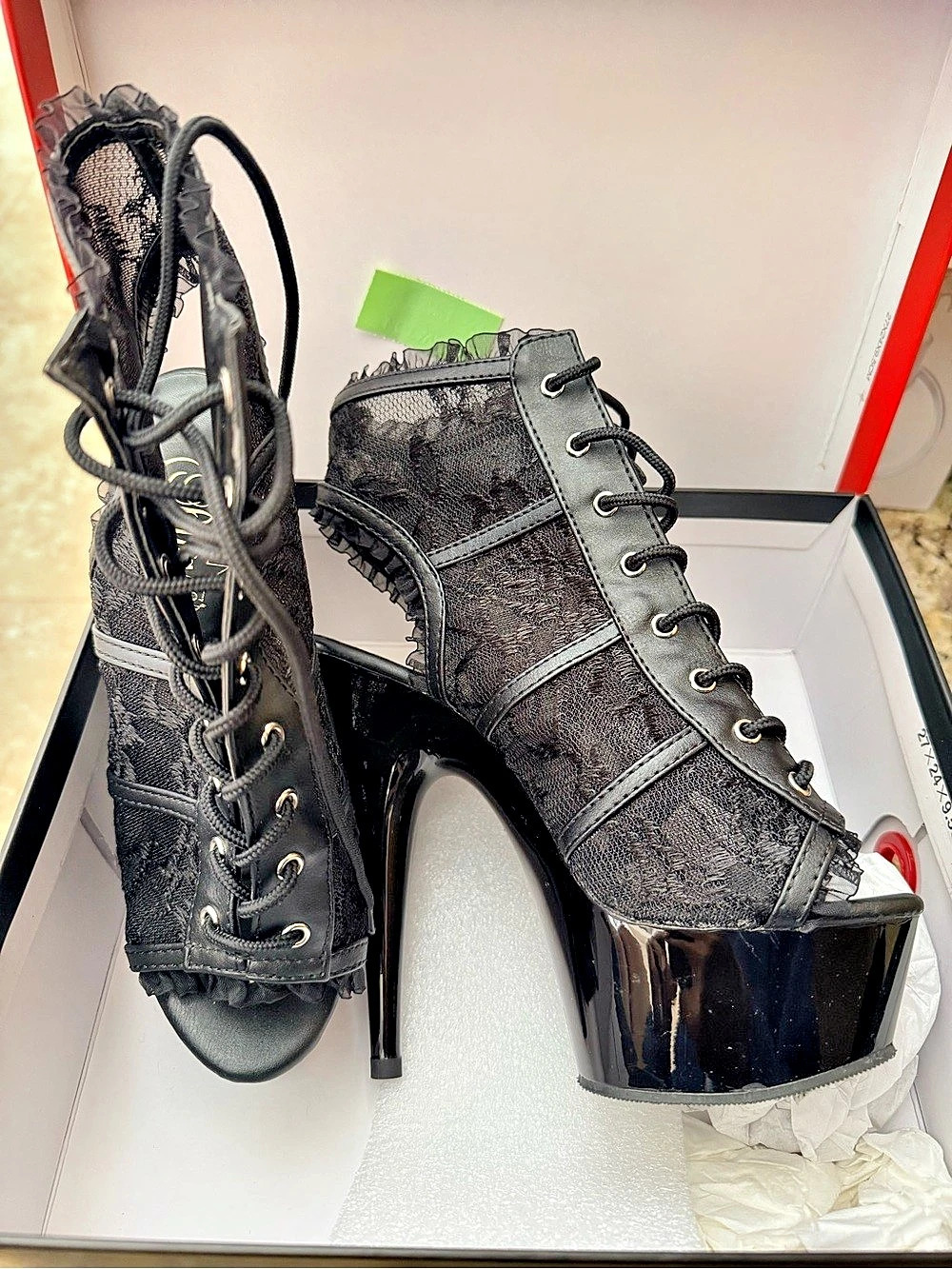 Pleaser Delight-696LC Platform Heels Black US 6